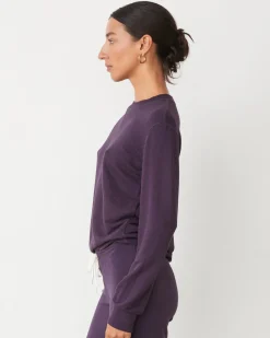 MONROW Supersoft Crew Neck Sweatshirt MIDNIGHTPLUM Flash Sale